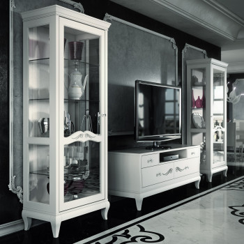 Argentiera classica contemporanea con rilievi in legno