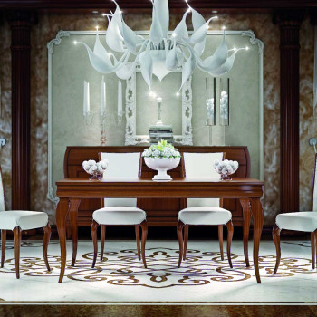 Tavolo classico contemporaneo allungabile con gambe sagomate