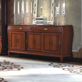 Credenza 3 ante 2 cassetti con rilievi decorativi