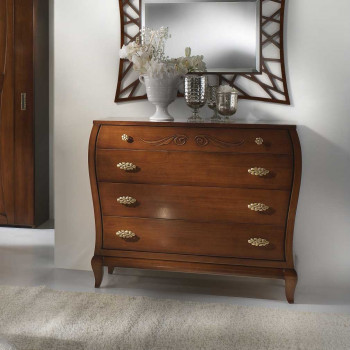 Comò con 4 cassetti, dettaglio rilievo frontale