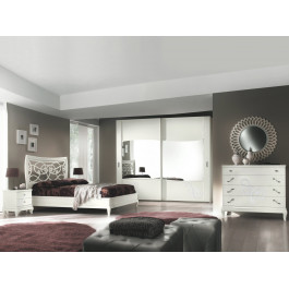 Armadio 2 ante scorrevoli con decori e specchi