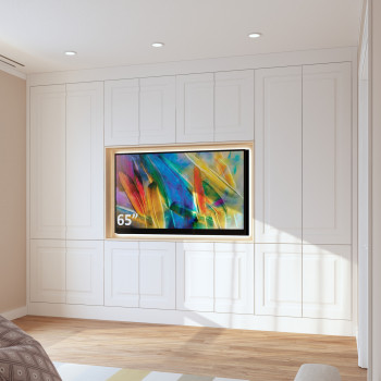 Mobile TV con boiserie su misura incassato