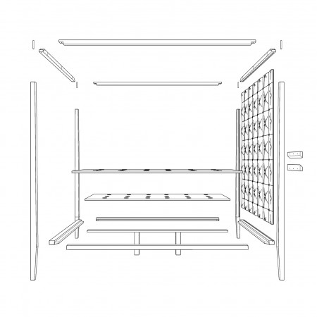 Schema montaggio letto king size a baldacchino imbottito