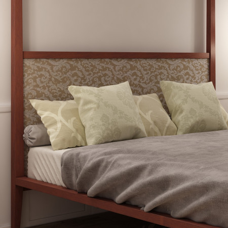Letto a baldacchino moderno testata bassa in ecopelle