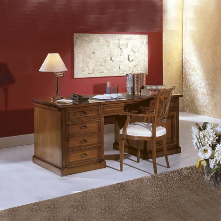 Scrivania con tiretti in legno, ambiente ufficio