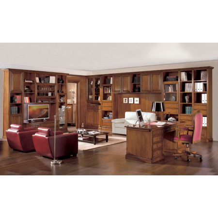 Libreria in legno 6 ante con vetro, dettaglio ambiente