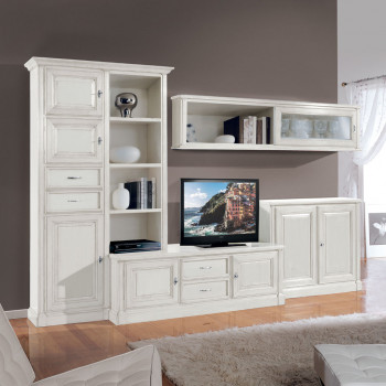 Parete attrezzata Mozart a moduli con ante laccate