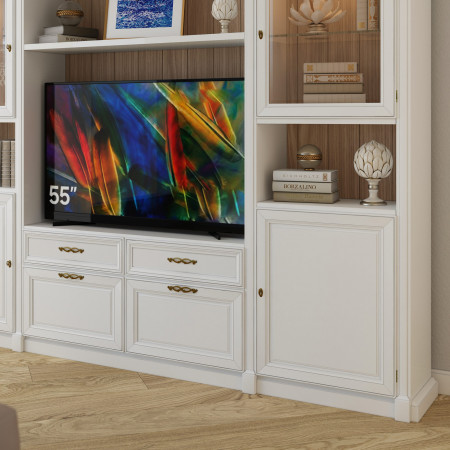 Mobile porta TV su misura, schienale dogato, dettagli
