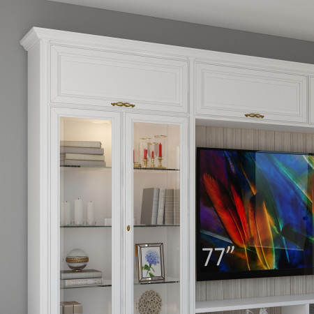 Parete attrezzata porta TV su misura con vetrinette eleganti