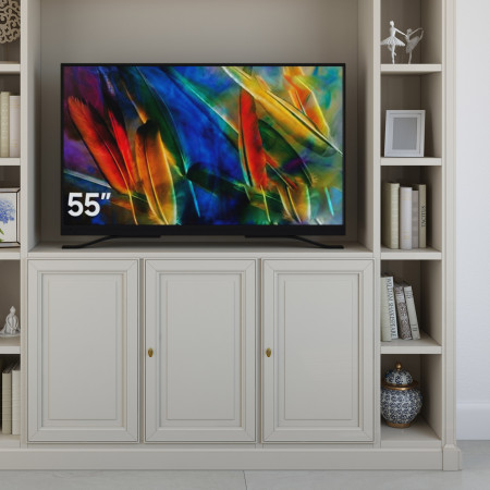 Parete porta TV classica su misura con vano TV 55 pollici