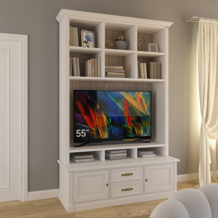 Mobile classico porta TV su misura con schienale in rovere