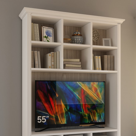 Mobile classico porta TV su misura, rovere dogato, mensole