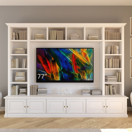Mobile da soggiorno in legno stile classico con TV