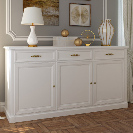 Credenza classica in legno su misura con capitelli