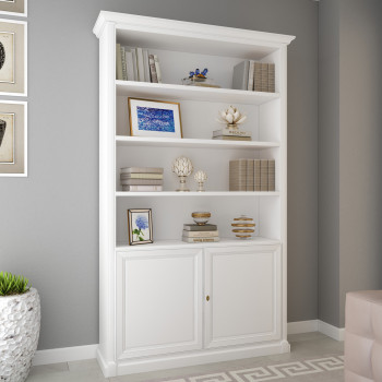 Libreria su misura in legno classica con due ante