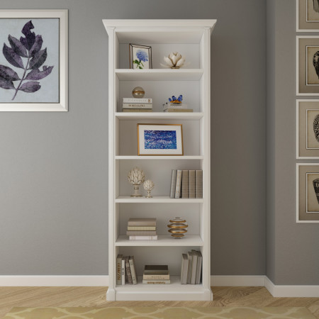Libreria in legno su misura con capitelli decorativi