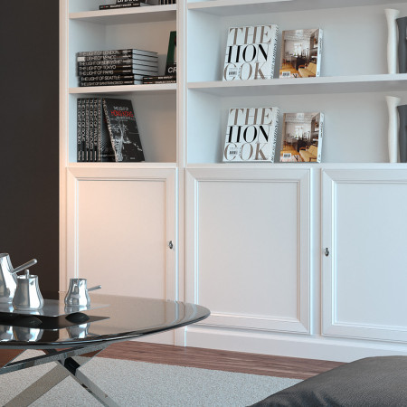 Libreria classica personalizzabile con dettagli decorativi