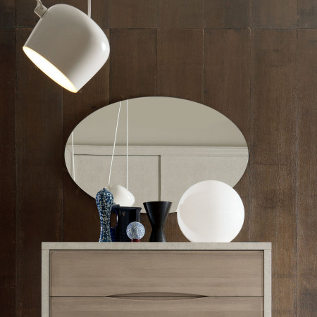 Cantiero New Age specchiera ovale con dettagli di design