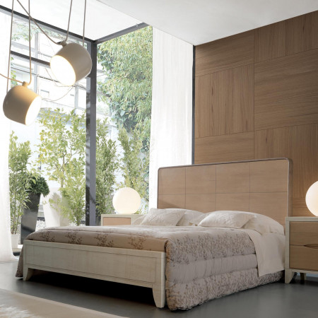 Cantiero New Age letto con testata in legno di noce