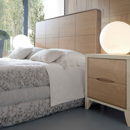 Cantiero New Age letto con testata in legno di noce