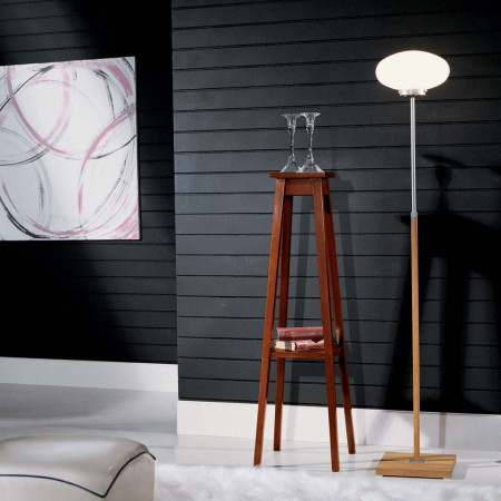 Portavasi altezza cm 116 in legno con dettaglio piano