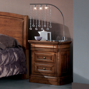 Comodino 2 cassetti grandi 1 piccolo in legno massello