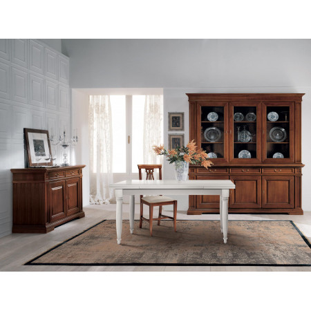 Credenza 2 ante classica in legno massello, vista ambiente