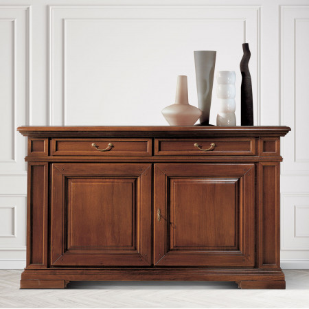 Credenza 2 ante con profili in legno sagomati