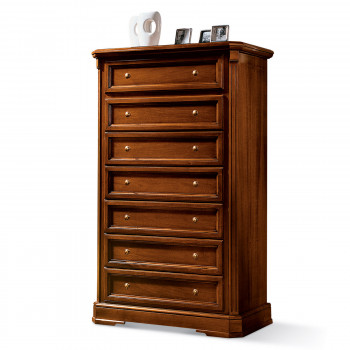 Cassettiera a sette cassetti con cornici sagomate