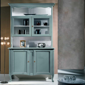 Vetrina classica da 160 cm con ante in vetro e legno raffinato