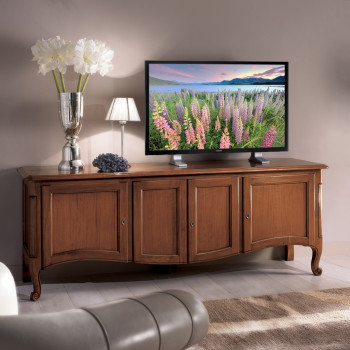 Porta tv provenzale del 700 con 4 antine in legno massello