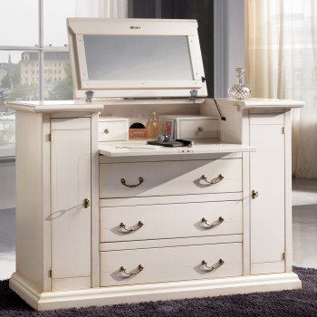 Comò con ribalta arte povera, dettaglio ribalta