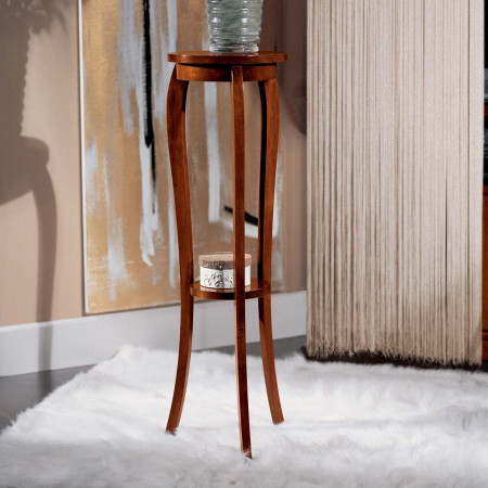Portavaso rotondo altezza 100 cm con dettaglio del legno