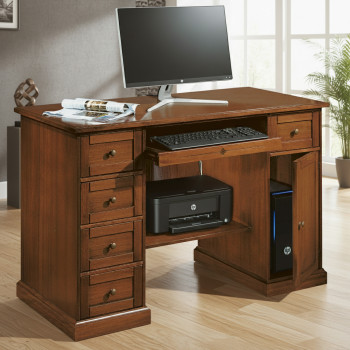 Scrittoio porta pc in legno di toulipier con pianetto estraibile