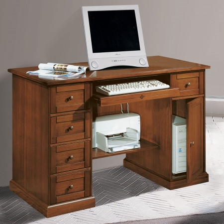 Scrittoio porta pc in legno di toulipier con pianetto estraibile
