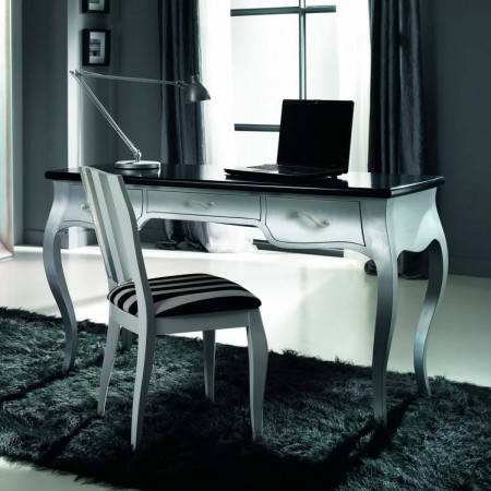 Scrittoio classico 110 cm con piano nero e cassetti