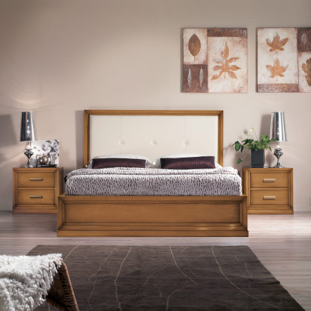 Camera armadio letto como' e comodini dettaglio comò legno
