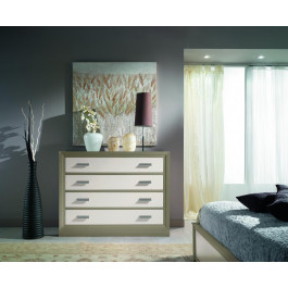 Comò con 4 cassetti contemporaneo in legno noce
