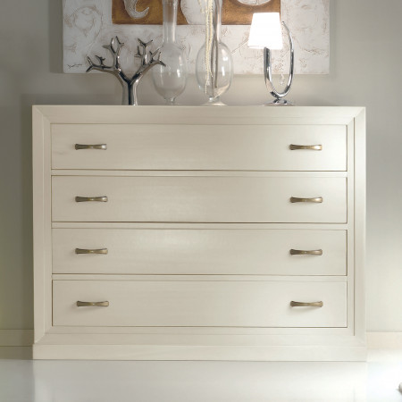 Comò contemporaneo con 4 cassetti in legno chiaro