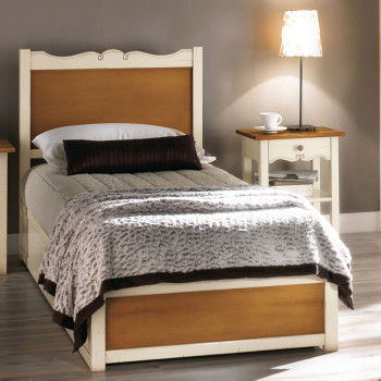 Letto una piazza testata sagomata, dettaglio testata