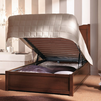 Letto 1 piazza e mezza con rete contenitore aperto