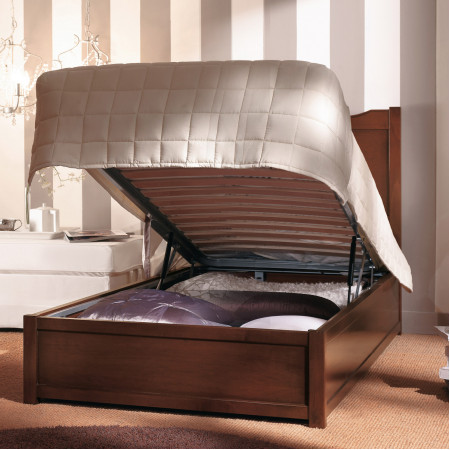 Letto 1 piazza e mezza con rete contenitore aperto