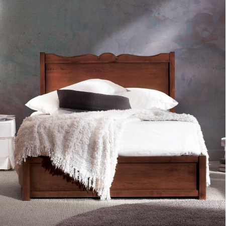 Letto una piazza e mezza classico, cornice sagomata