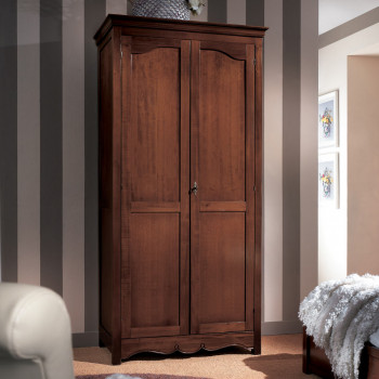 Armadio con 2 ante legno massello con riquadro