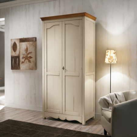 Armadio con 2 ante, legno chiaro, stile provenzale