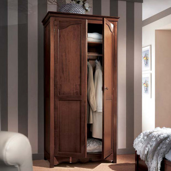 Armadio 2 ante con 1 ripiano interno in legno massello