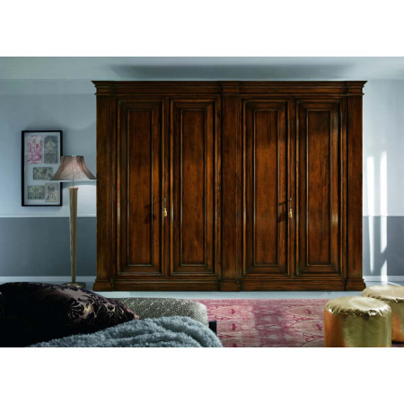 Letto due piazze con testata imbottita e legno