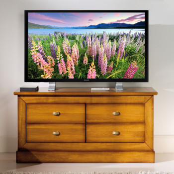 Porta TV con quattro cassetti in legno massello