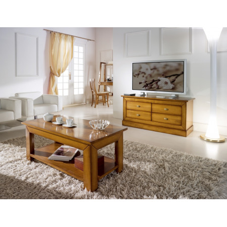 Porta tv con quattro cassetti, dettagli del legno