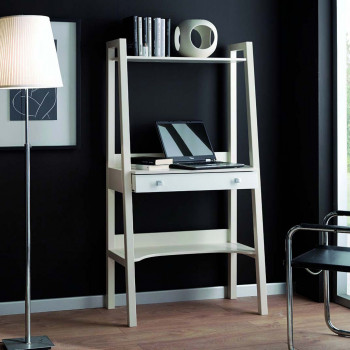 Consolle porta pc in legno tiglio con pianetto basso